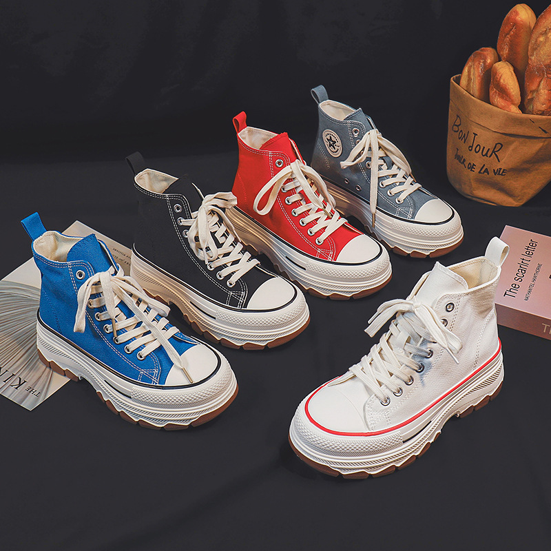 Retro casual high-top sneakers platform
