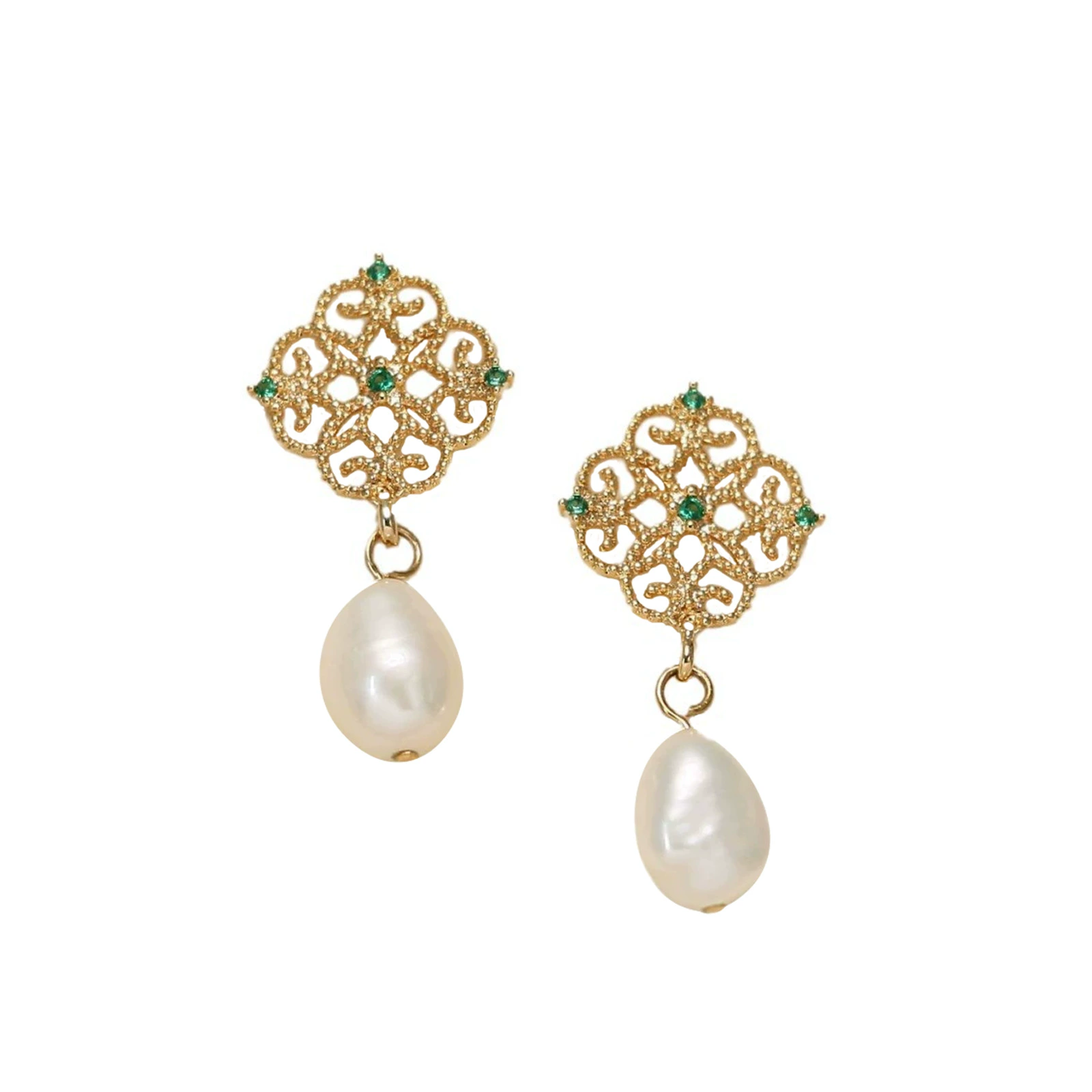 Retro earrings from pearl, light luxury style, high-quality style, Chinese style