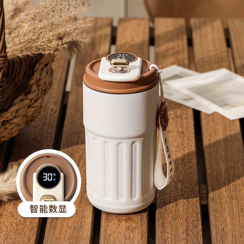 Taza de café con aislamiento térmico, taza de agua con aislamiento térmico para niñas, taza portátil de alto valor, taza de acero inoxidable, LOGOTIPO grabado