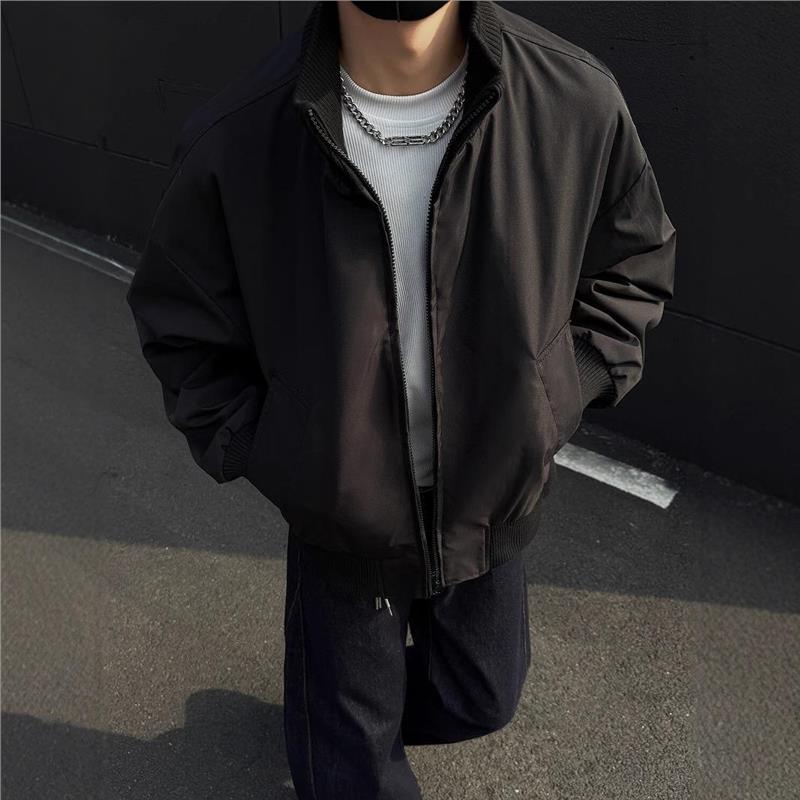 Green spring jacket, short baseball uniform, American style, oversize