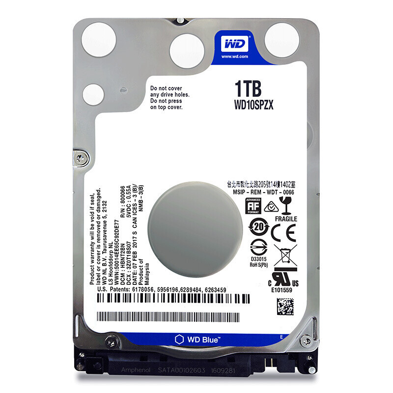 西部数据/WD蓝盘 1TB 2TB 4TB  SATA3 2.5寸台式机笔记本机械硬盘