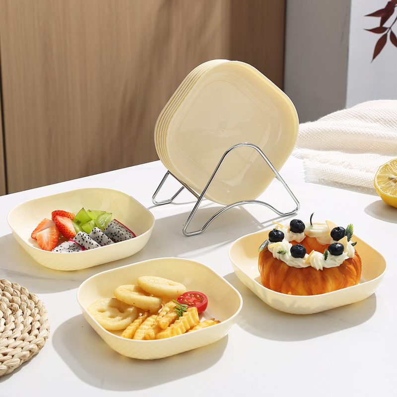 Household Plastic Bone Dish for Dining Table, Storage of Bones and Fruit Shells, Living Room Coffee Table Dessert Snack Plate, Tableware