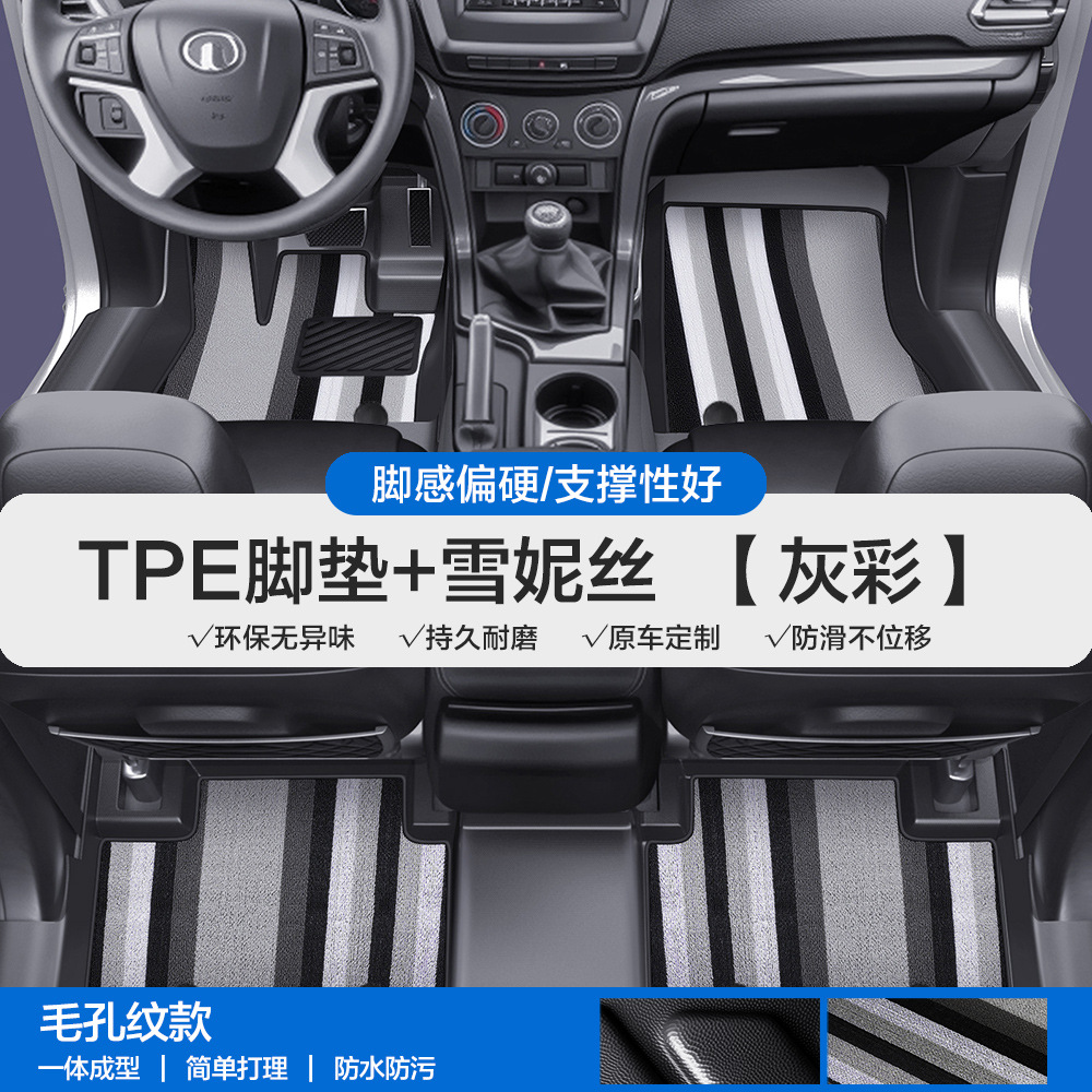 Great Wall – TPE Car Floor Universal Foot Pad - pore-pattern-tpe-door-sill-floor-mat-gray-color-xuenisi-please-leave-a-message-or-note-the-car-model-year-when-placing-an-order