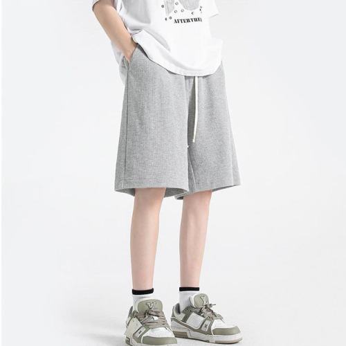 Men's Summer Loose Solid Color Casual Sporty Pants, Large Size Thin Hong Kong Style Five-Finger Pants