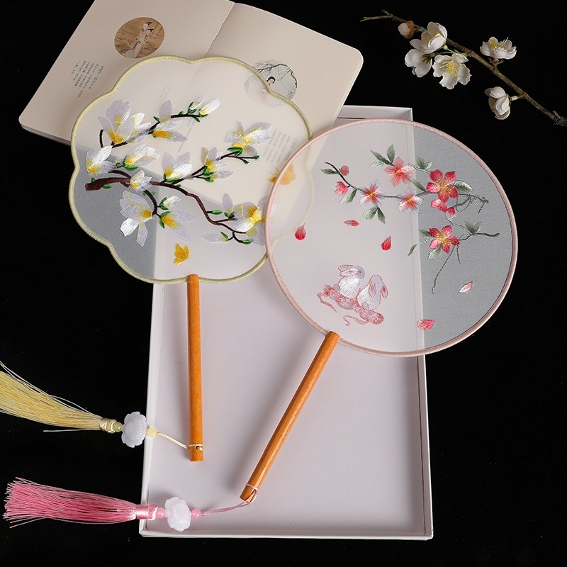 夏扇子、両面刺繍、古代風蘇刺繍、漢服、チャイナドレス、子供用中国風蘇州ダンス扇子|undefined