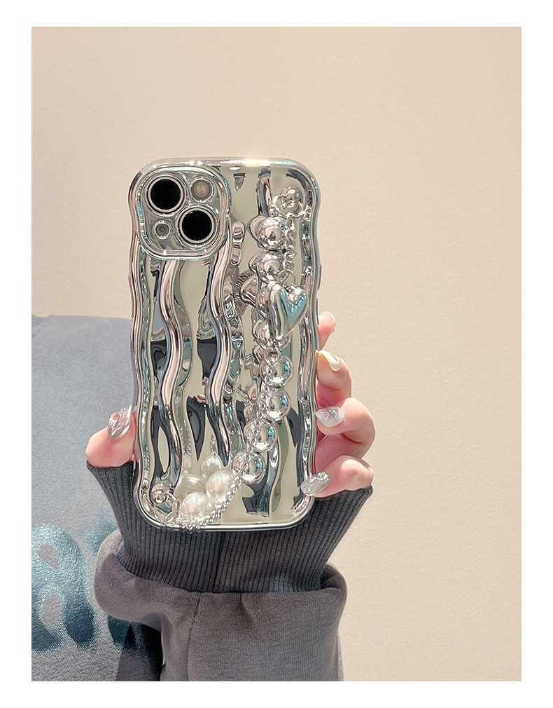 3c Cooking High-End Electroplated Water Ripple Wrist Strap Compatible With 13 Pro Max Case 14 New_voghion.com