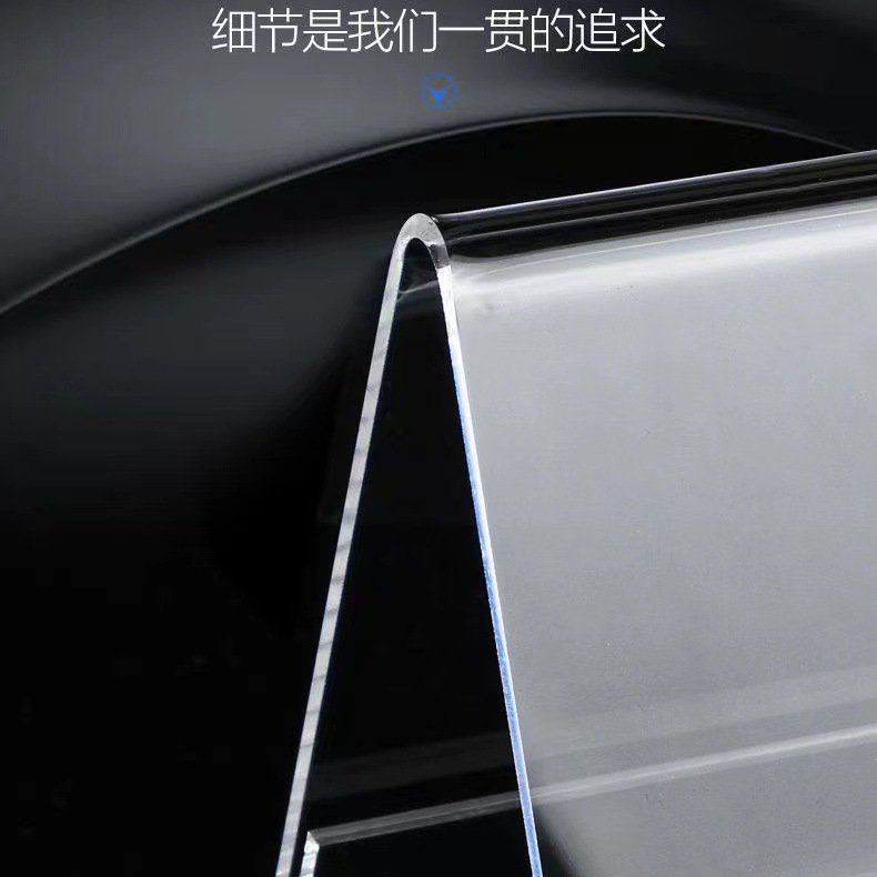 V-tipo multi-en stock de alta gama de doble cara transparente cristal Conferencia tablero Mesa tarjeta triángulo acrílico Mesa tarjeta al por mayor