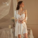 Guiruo Brand plus size Pajamas Chest Cushion Steel Ring Gathering Lace Backless Sling Nightgown Women's Home Clothes suit 2044