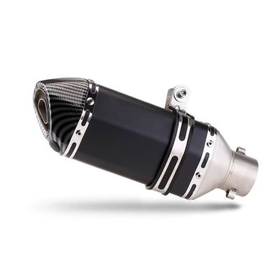 Motorcycle Scooter Ghost Fire Rs100 Qiaoge Jinzhan 6 Gy6 Universal Exhaust Pipe Tail Section Modification Small Hexagon (Motorcycle exhaust pipe) - 300-inclined-tail-small-hexagonal-black-imitation-head