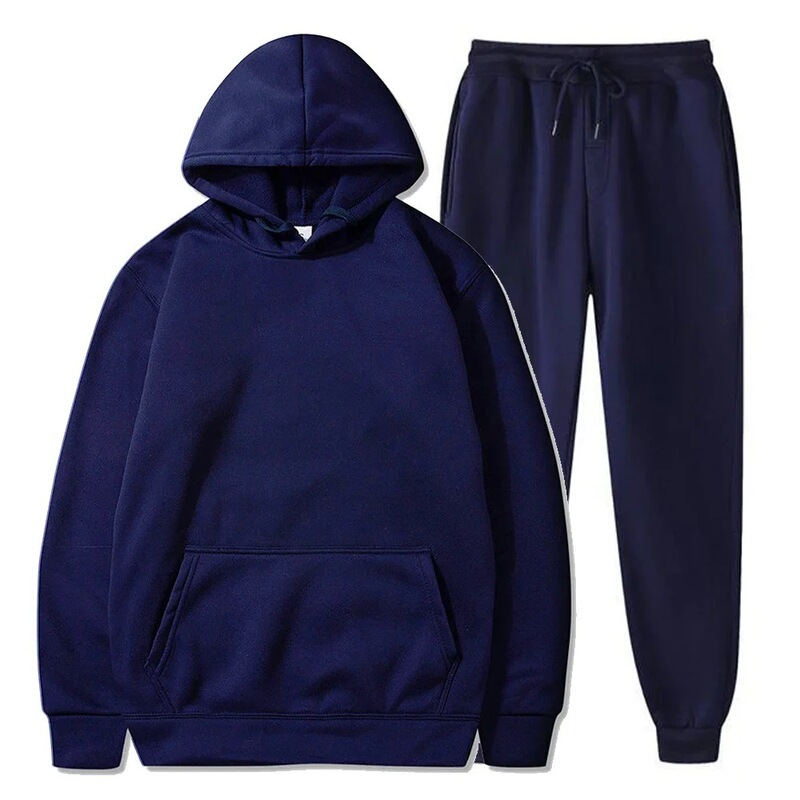 Basic Fleece Hoodies and Sweatpants Set Men Joggers Set Wholesale Track and Field Sportswear Tracksuit Men