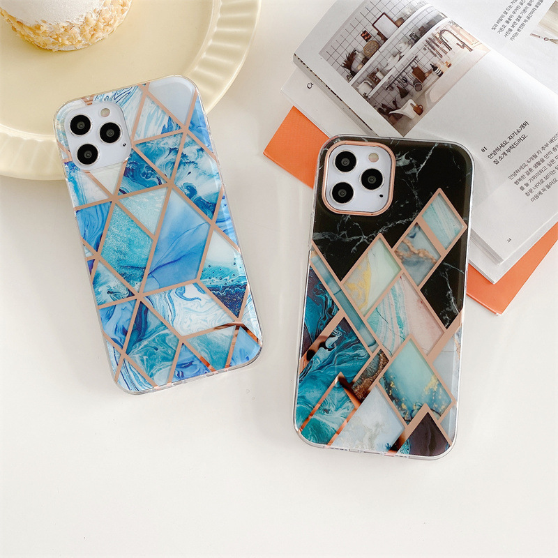 Fashion Geometric Marble Pattern Manti-drop Mobile Phone Case display picture 3