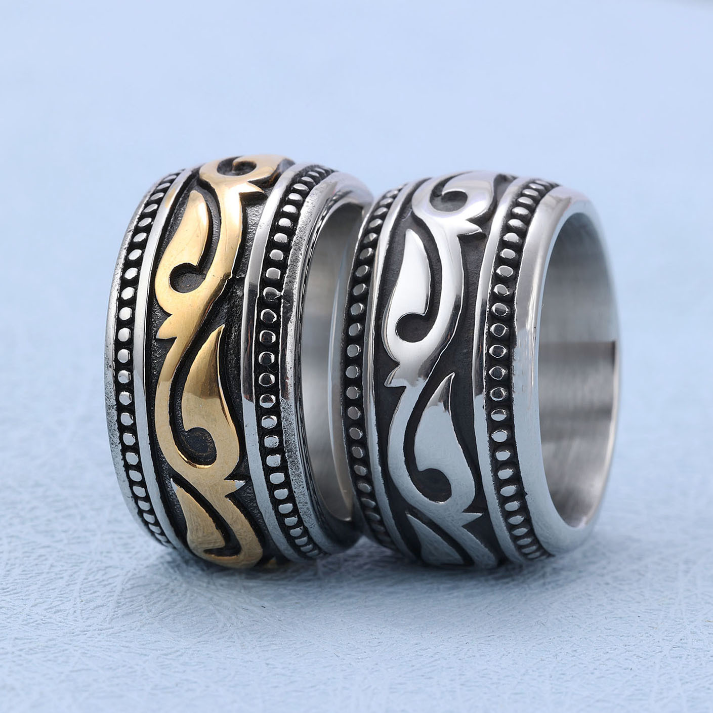 304 Stainless Steel Material Retro Totem Stainless Steel Plating Men's Rings