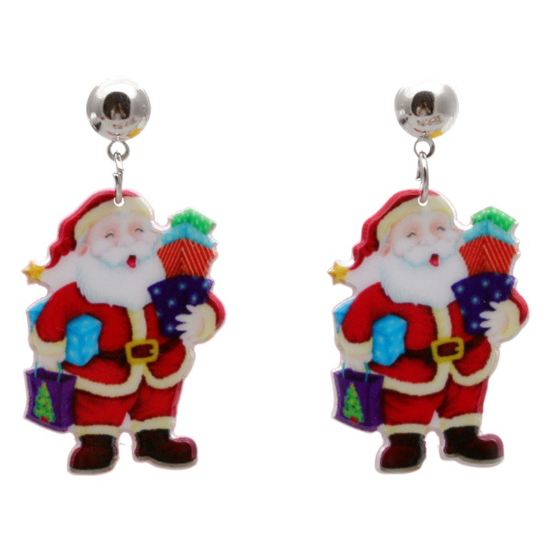 Europeo y americano transfronterizo Navidad Santa Claus pendientes hembra ins estilo moda Navidad vacaciones joyería