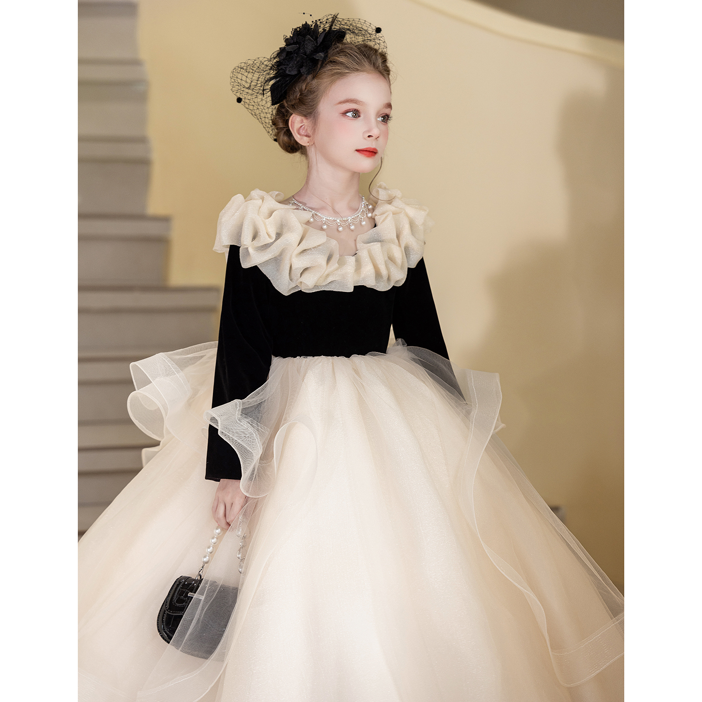 Abiti da sera di lusso in poliestere per bambine, perfetti per compleanni, principesse, esibizioni al pianoforte, feste invernali e occasioni speciali._voghion.com