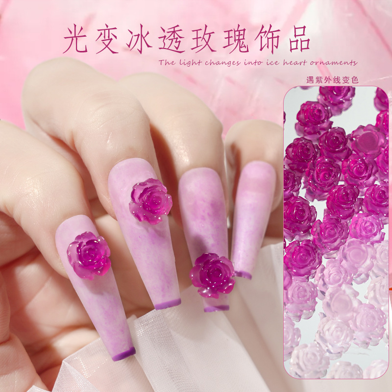 Uña de brillo camellia accesorios de uñas decoración de uñas joyas de flores en joyas de uñas