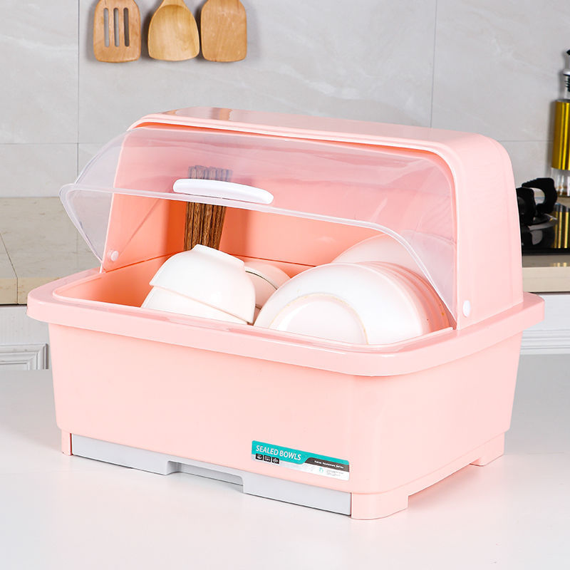 kitchen Cupboard Plastic Large With cover Drain shelf Rack Shelf Dish rack Dishes storage box