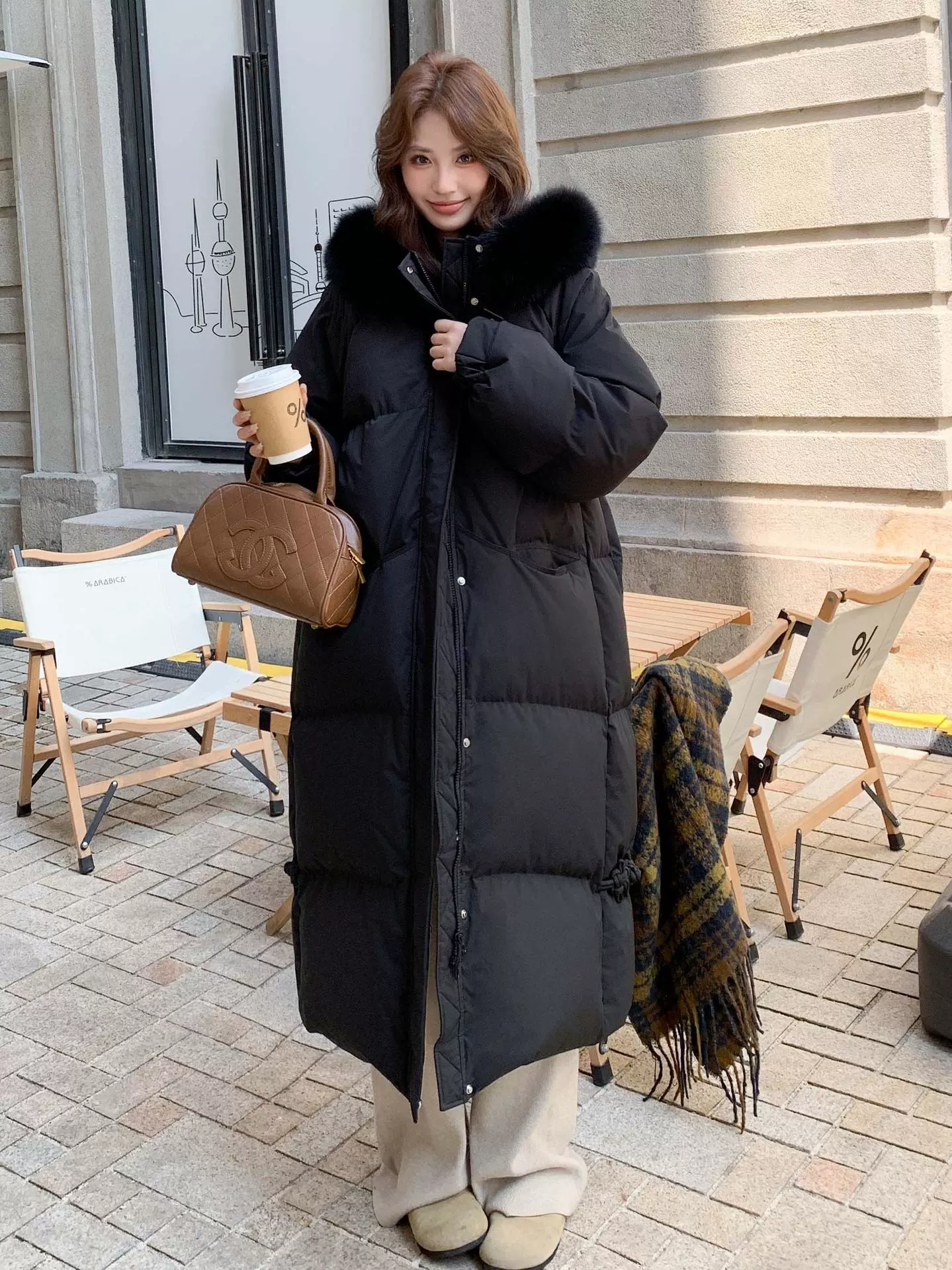 Long down jacket for pregnant, Korean style, plus size, maxi length