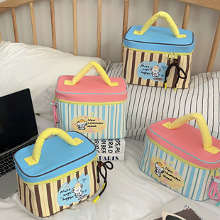 Cartoon Striped Puppy Lunch Box Bag Large Capacity Multifunctional Preservation Bag Portable Insulation Bag Picnic Camping snack bag