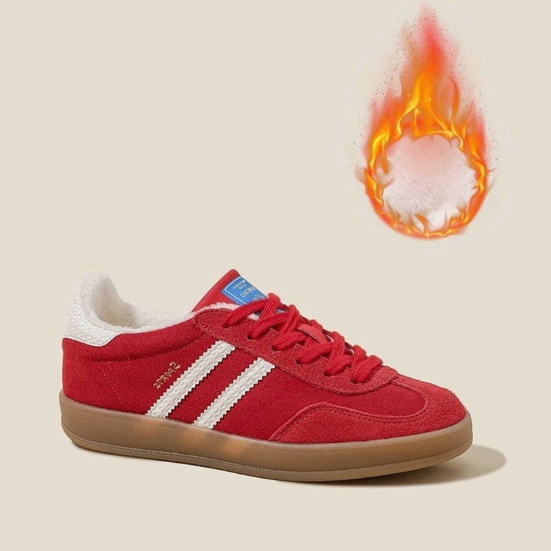 Zapatos rojos de entrenamiento alemán para mujer 2025 nuevos zapatos Forrest Gump planos de cuero a juego zapatos deportivos casuales con cordones de punta redonda para mujer