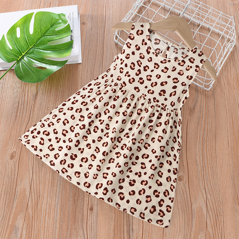 Vestido infantil verano niñas vestido de princesa floral falda de playa 2025 verano nuevo estilo falda de chaleco de tirantes de seda de algodón