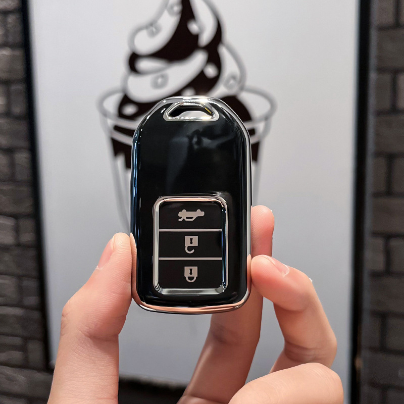 BT 키 유형 C - 스마트 3버튼 [싱글 쉘 블랙] + 실버 번호판