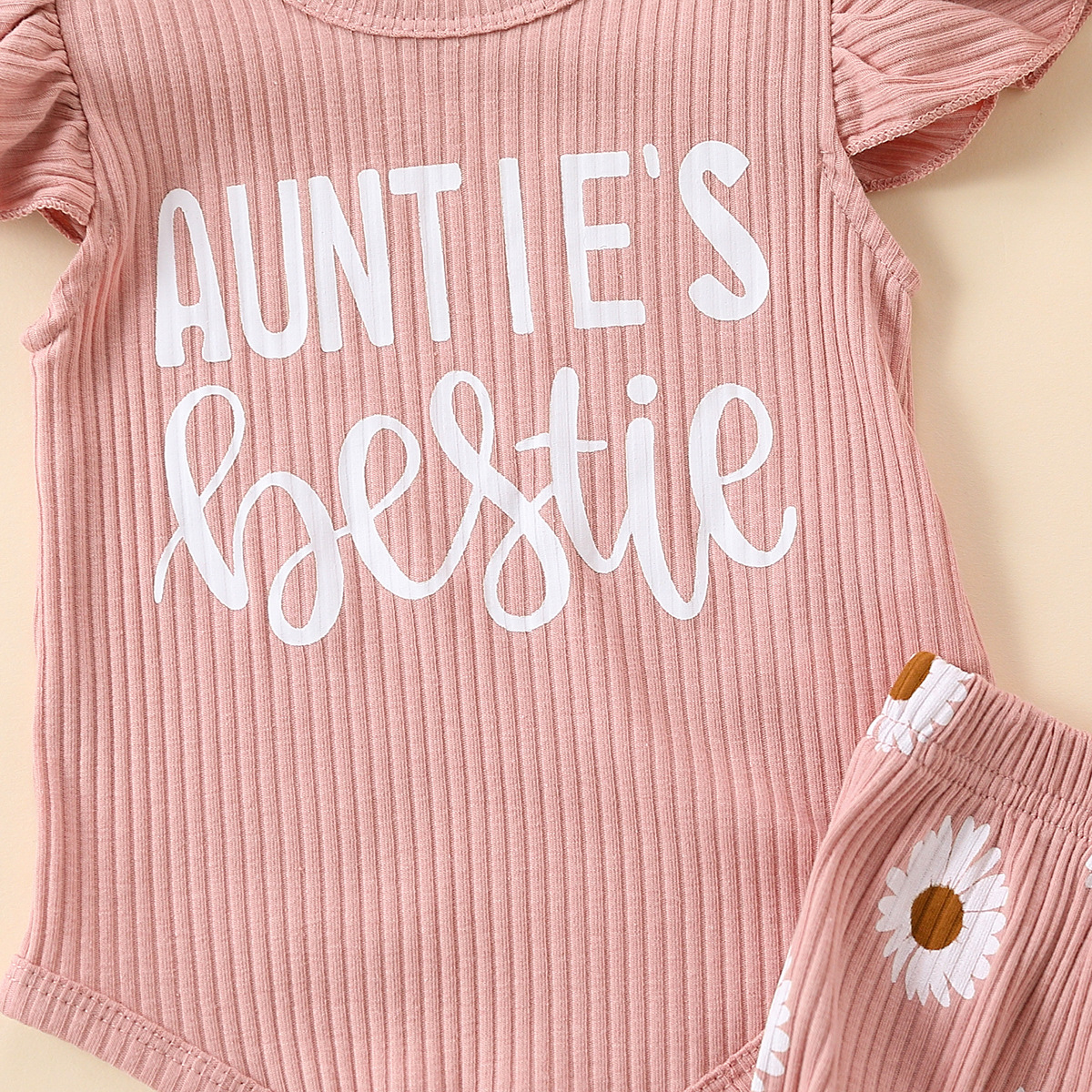Ensemble deux pièces rose pour bébé et petite fille, pull mignon + faux short à cordon de serrage, E2336A_voghion.com