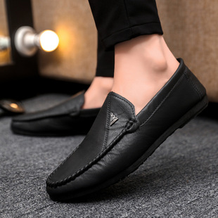 Doudou Shoes Men's Casual Small Leather Shoes Soft Sole High-End Summer British Style Loafers Low-Top Slip-On Slip-Ons