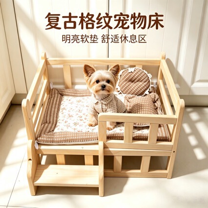 All-season solid wood dog bed, small dog pet bed, elevated summer cat bed, removable and washable cat mattress All-season solid wood dog bed, small dog pet bed, elevated summer cat bed, removable and washable cat mattress