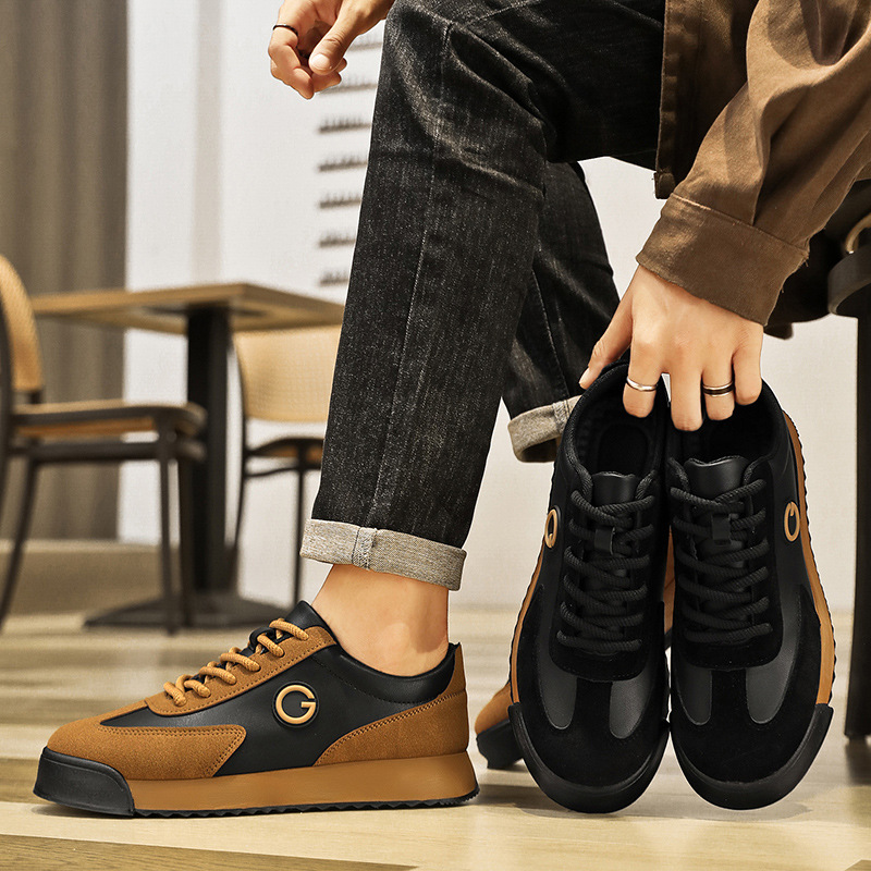 2026 New Men's Shoes, Large Size, Thick-Soled, Trendy, Sporty, Casual, Leather, Non-Slip, Forrest Gump Shoes_vogvips.com