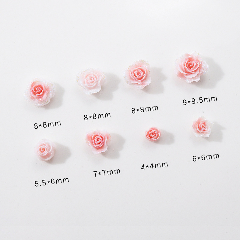 New rose flower nail jewelry stereo resin halo carving camellia nail hairpin earrings wholesale
