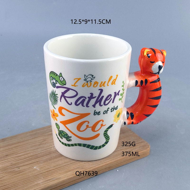 Inventario creativo de cerámica adorable tigre pequeño taza de cerámica de animación taza de cerámica de oficina