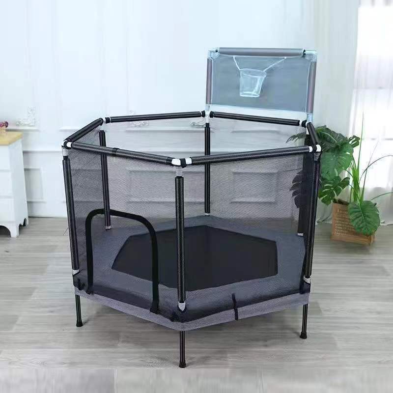 Cama de salto para niños cama de salto doméstica pequeña cama de salto para bebés con barandilla de seguridad cama elástica con tiro