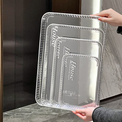 軽くて豪華な新型のトレーの長方形の家庭用美容院のコップのコップのコップの収納盤の透明で高級なお茶のコップの皿の業務用