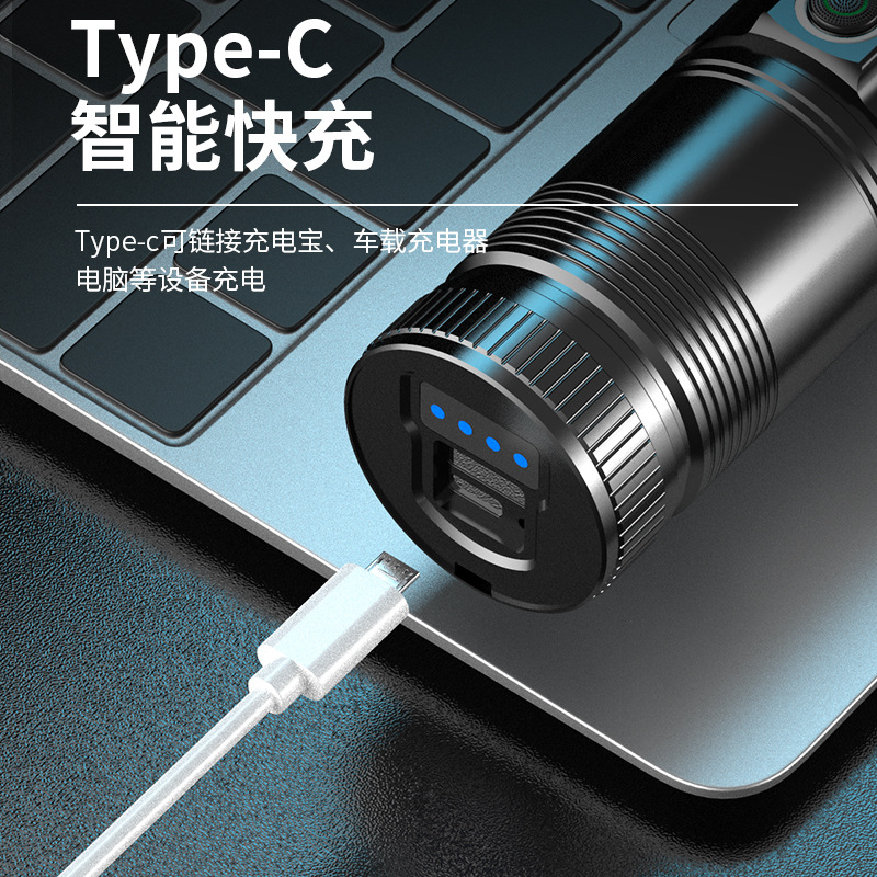 Fábrica generación blanco linterna láser al aire libre de largo alcance fuerte luz iluminación linterna de largo alcance zoom linterna de aleación de aluminio