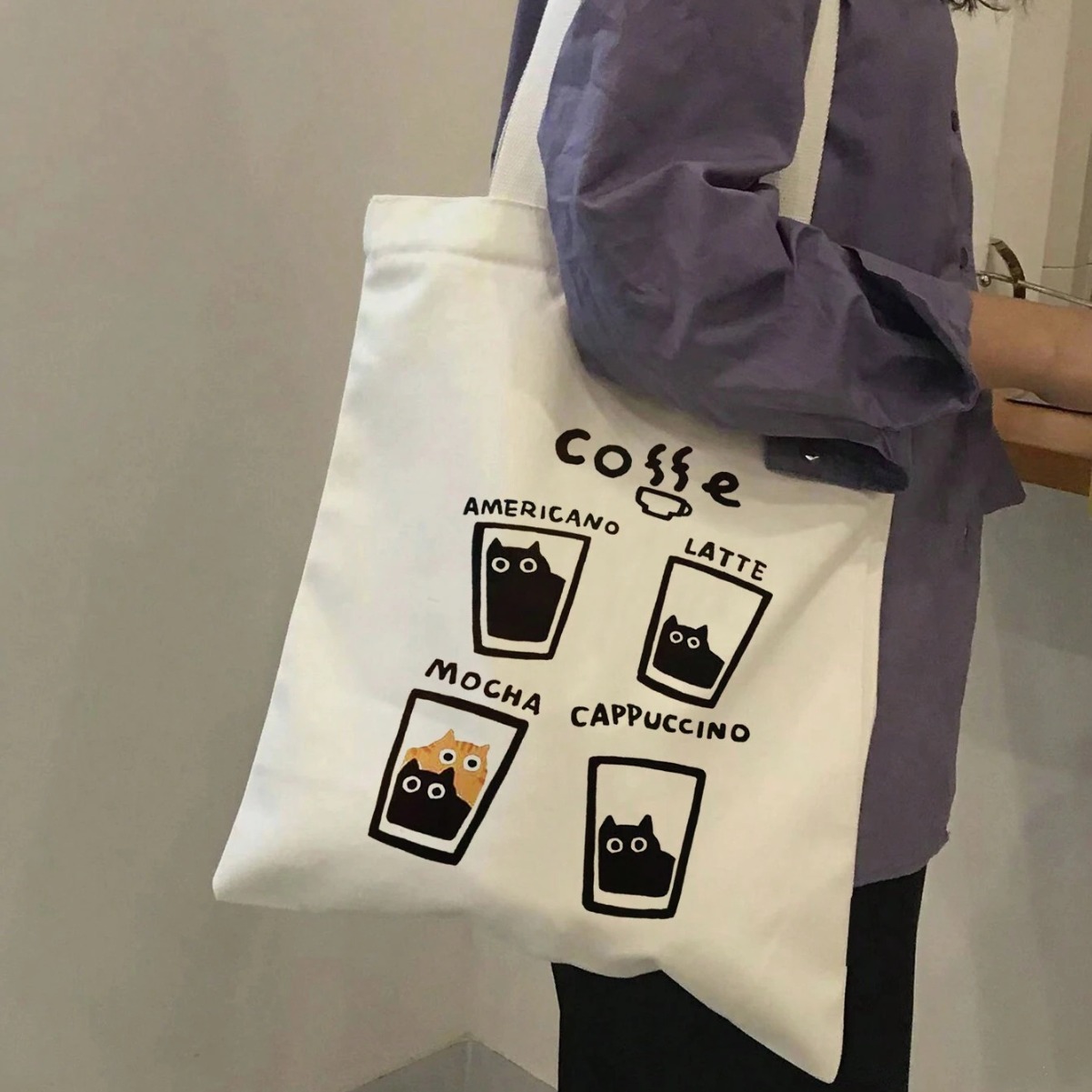 cute coffee design one-shoulder bag