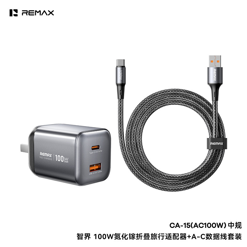 Remax 100W Gallium Nitride Super Fast Charging Charger Set High Power Travel Charger Ca-15