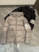 tb纯原尾货四条杠立领连帽男女情侣羽绒服外套