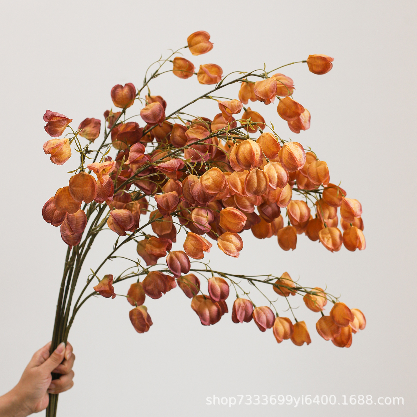 高品质栾树果灯笼花仿真花家居装扮拍照道具婚庆婚礼餐桌花束假花