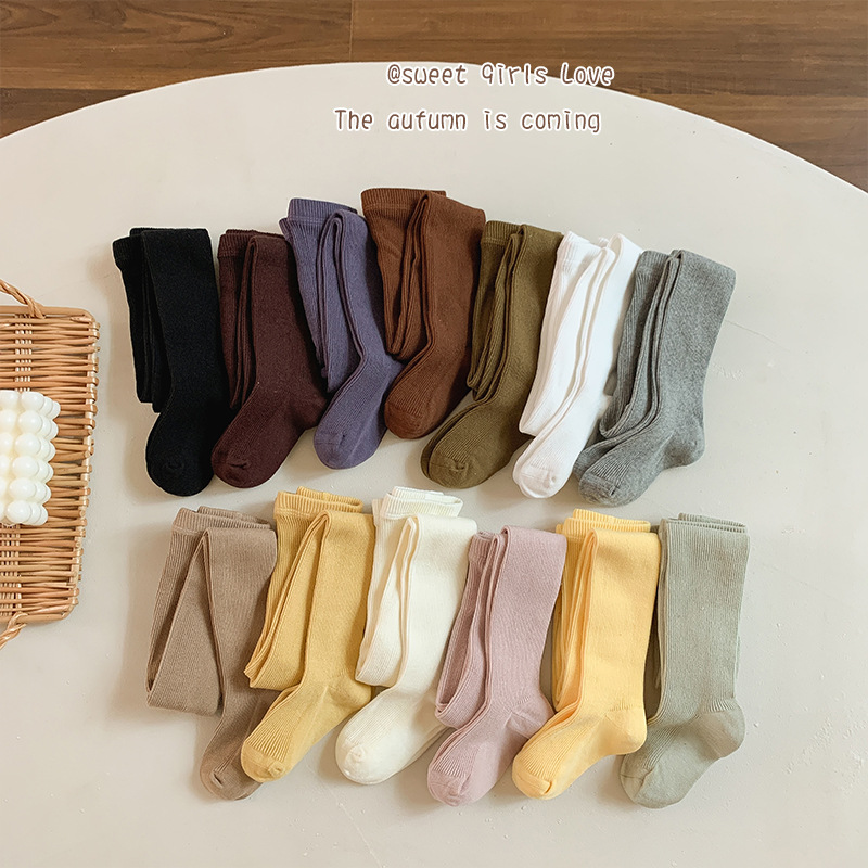 2024 primavera y otoño nuevas polainas para niñas bebé a pantimedias para niños transpirables medias de una pieza coreanas