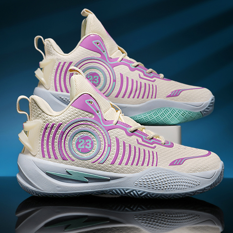 Zapatos de baloncesto de alto nivel transfronterizos, zapatos deportivos para estudiantes de primaria y secundaria, zapatos deportivos de fricción profesional con sonido. image 7