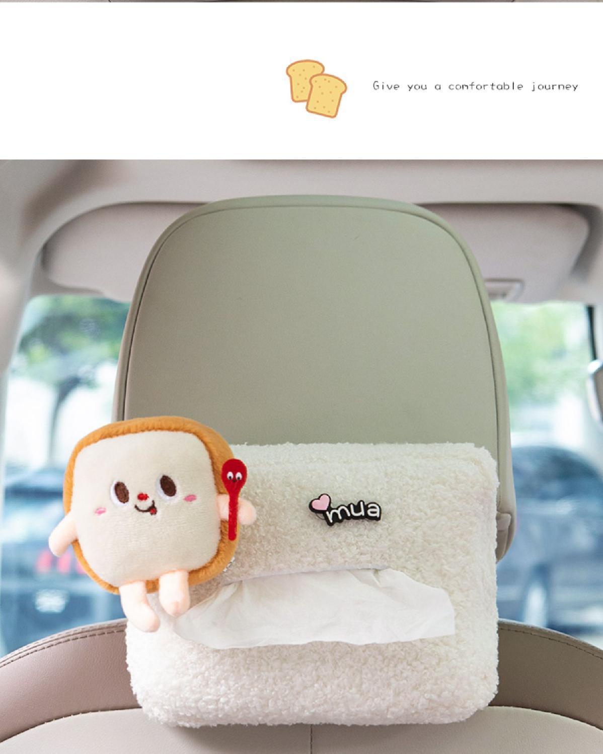 Car-mounted tissue box, cute cartoon hanging seat back tissue box, in-car armrest tissue box, multifunctional tissue pack