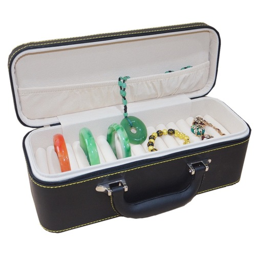 翡翠玉石金银手镯子首饰包装收纳展示便携拉链盒包箱家用礼盒