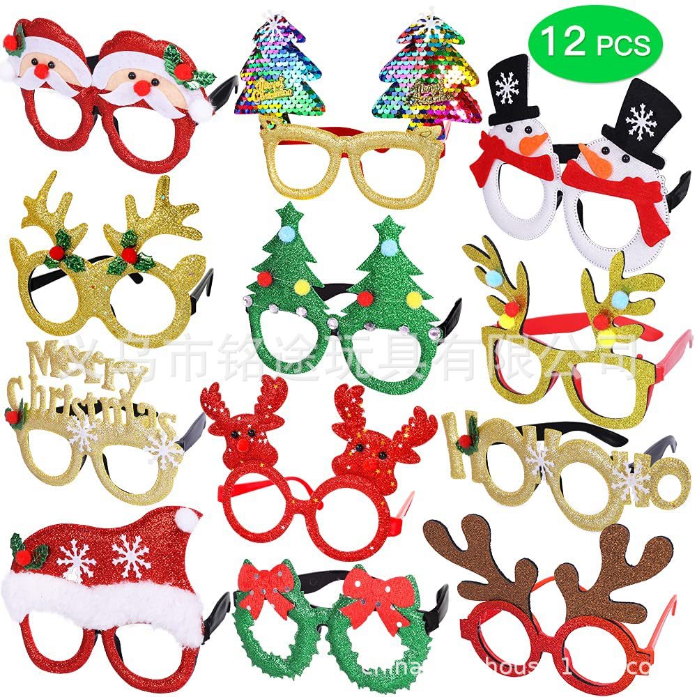 Navidad gafas decoración dibujos animados adultos niños Navidad gafas de asta Navidad regalo gafas marco