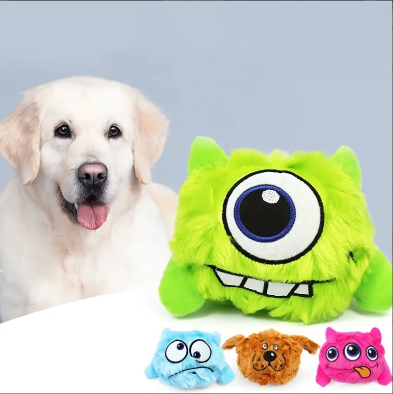 애완 동물 소리 공 봉제 몬스터 인형 튀는 공 낙하 방지 물림 방지 스마트 개 용품
