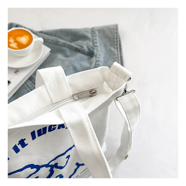 New fashionable and cute canvas bag, simple and large-capacity tote bag, casual and versatile single-shoulder crossbody bag, Douyin consignment undefined