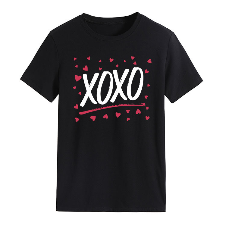 in stock Independent Station Wal-Mart Foreign Trade New XOXO Red Heart Pattern Casual Fashion Short-sleeved T-shirt