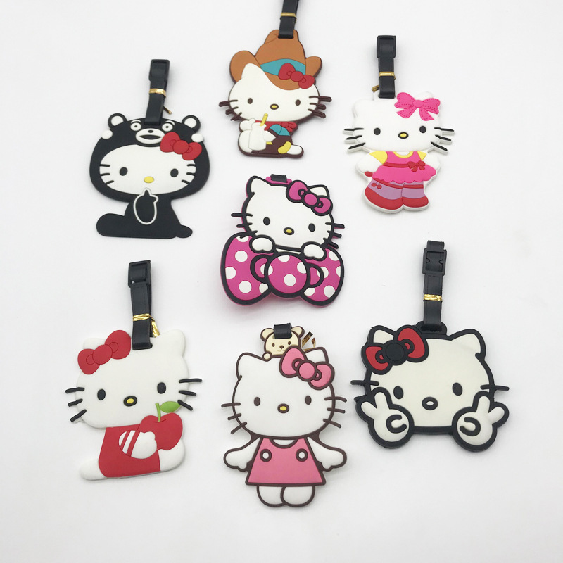 Katie Kitty Soft Plastic Portable Suitcase Tag Trolley Luggage Tag Multi-Functional Aircraft Checked Baggage Tag