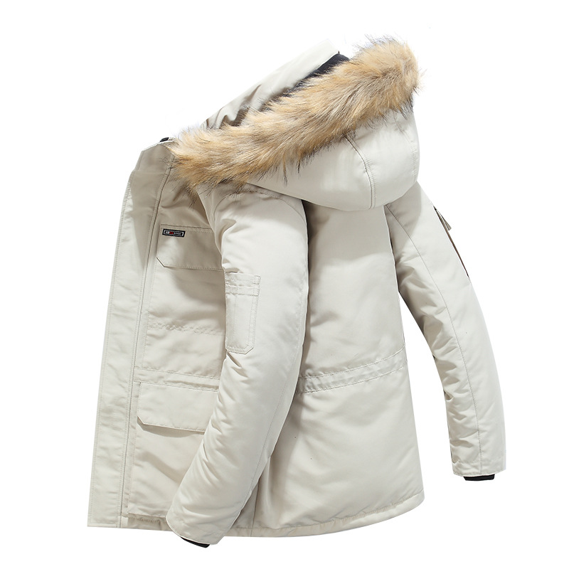 Herrenbekleidung Verdickte Baumwolljacke Mittellange Herrenjacke mit Kapuze Trendy Baumwolljacke_voghion.com