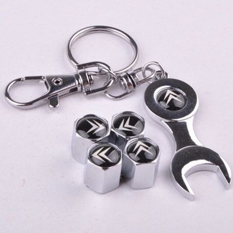 Tapa de Válvula de Neumático de Aluminio Universal con Llavero para Automóvil image 23