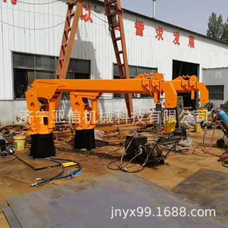 船吊起重机 固定式16吨伸缩臂浮船用折臂吊机 电动液压码头吊